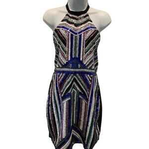 NBD X NAVEN  SLEEVELESS HALTER STYLE BEADED DRESS S